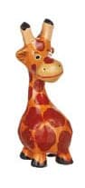 Giraff i trä 7 cm orange