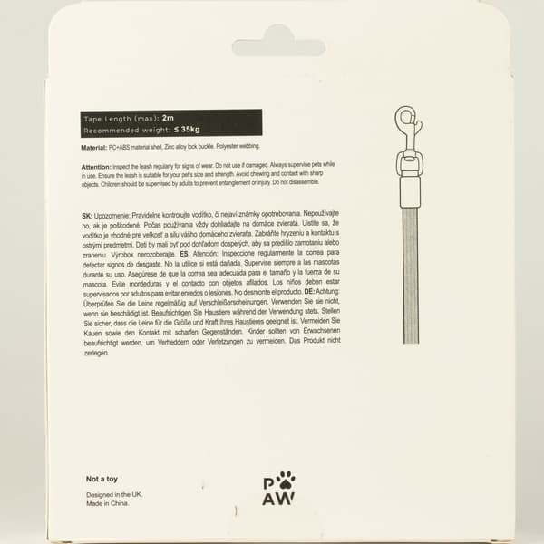 Paw Rullkoppel - Elefantrem - Grå - 2m
