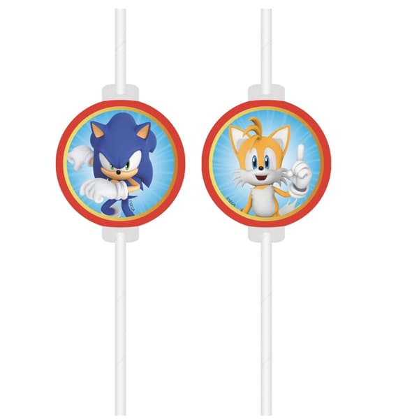 Sonic the Hedgehog papperssugrör, 4-pack FSC