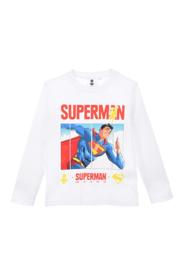 Superman vit långärmad tröja för barn, storlek 140 cm
