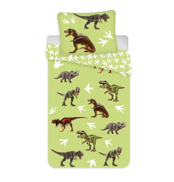 Dinosaur grönt barnsängkläder set 100x135 cm, 40x60 cm