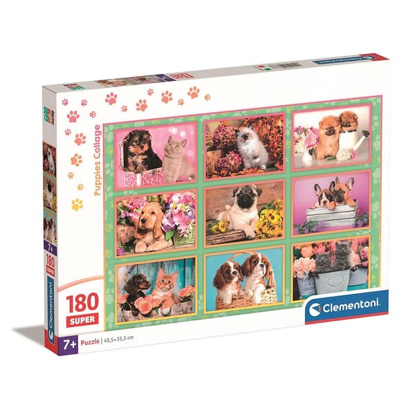 Puppies Collage 180 bitars pussel Clementoni