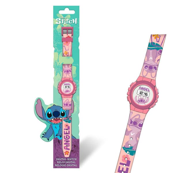 Disney Lilo and Stitch rosa digital klocka för barn