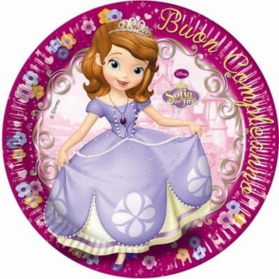 Disney Sofia First Pappersassiett 8 st 23 cm