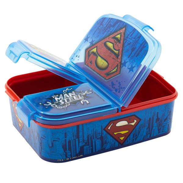 Matlåda Lunchbox Stålmannen 3-fack Blå