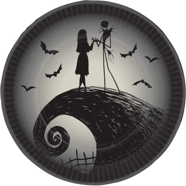 The Nightmare Before Christmas Svarta papperstallrikar 23 cm, 8-pack