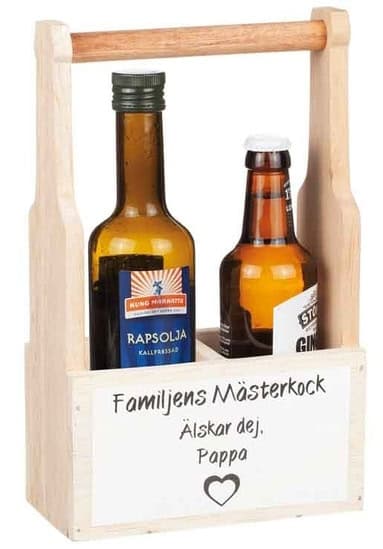 Trälåda Familjens Mästerkock vit 19x9 cm