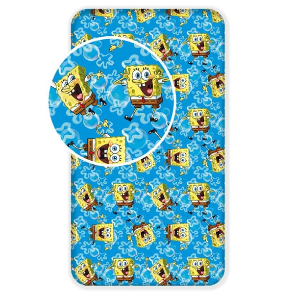 SpongeBob blå påslakan 90x200 cm