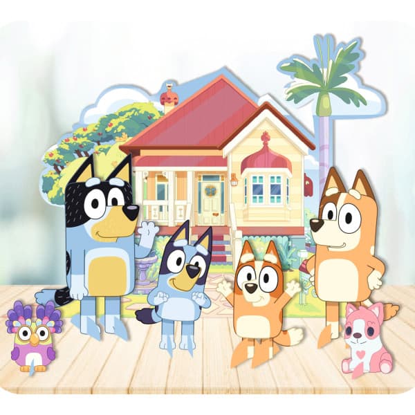 Bluey bordsdekoration med 7 delar