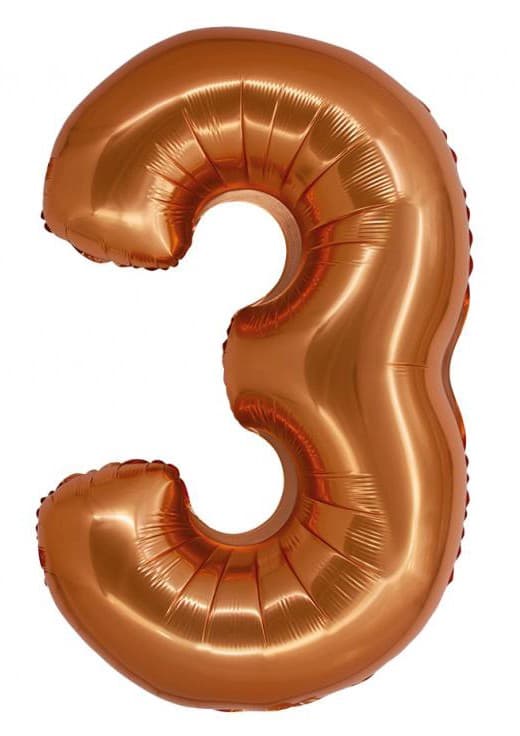 Sifferballong koppar nummer 3, 76 cm