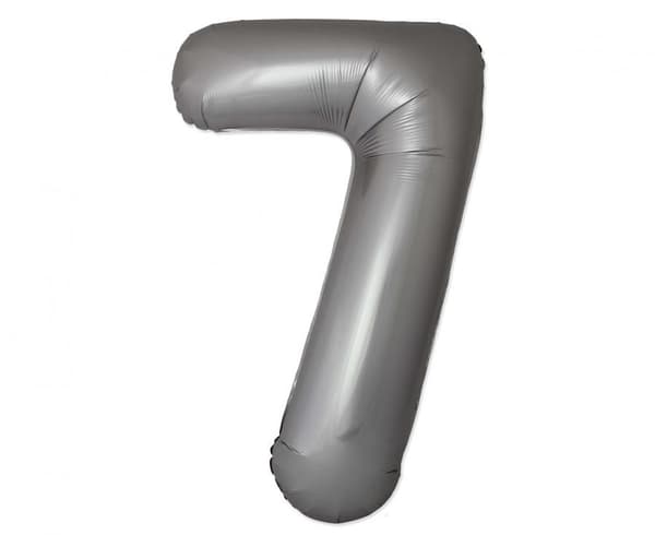 Siffraballong Matte Silver 7, 76 cm