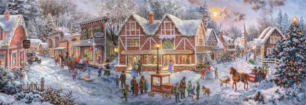 Christmas Getting Ready 1000-bitars panorama pussel Clementoni