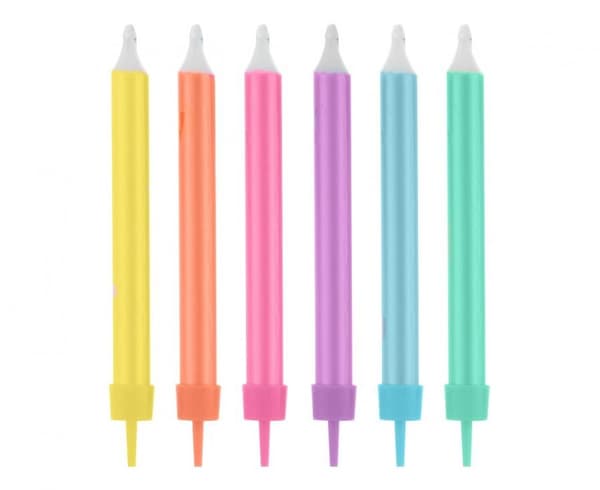 Colour Jumbo Neon tårtljus, set med 12 st