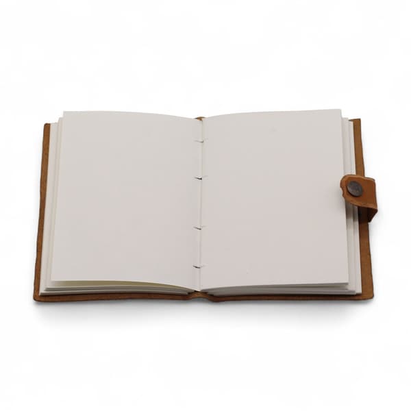 Leather Embossed Notebooks (7x5") - Ljust Blommönster - 200 Sidor