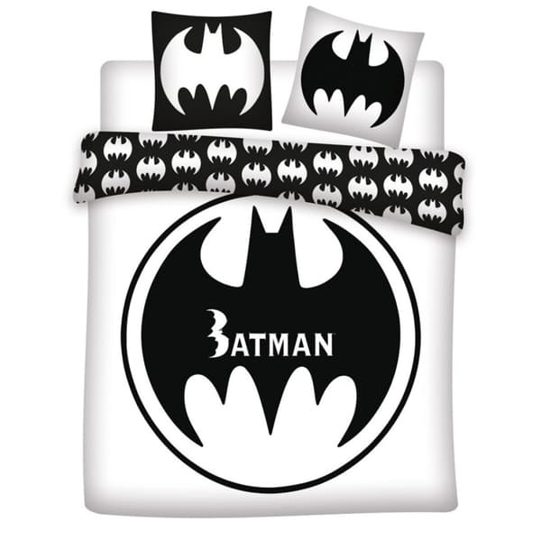 Batman White dubbel påslakanset / bäddset 240×220 cm, 65x65 cm, polycotton