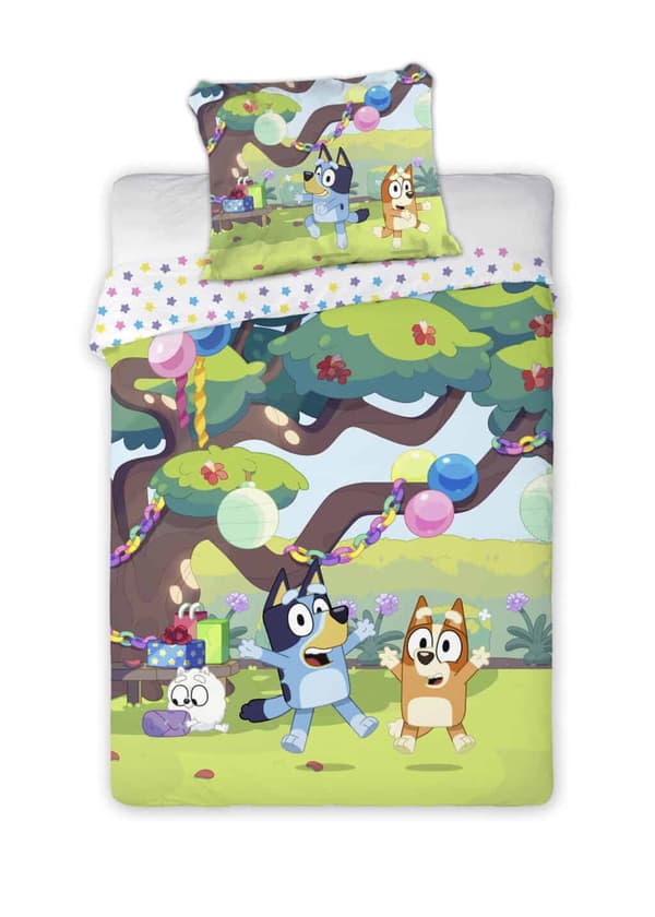 Bluey Garden Party barnbäddset 100×135 cm, 40×60 cm