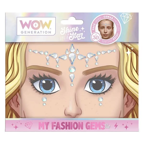 WOW Generation ansiktsdekal med självhäftande strass