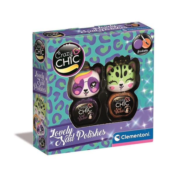 Crazy Chic Lovely Leopard glitter nagellack set Clementoni
