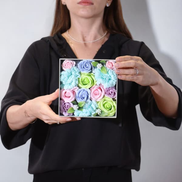 Kvadratisk Ask - Baby Shower - Blå