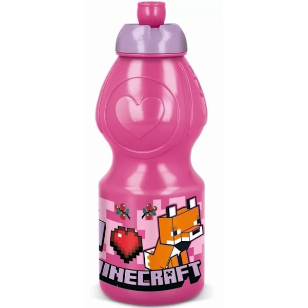 Minecraft Vattenflaska/Sportflaska för Barn 400ml Rosa