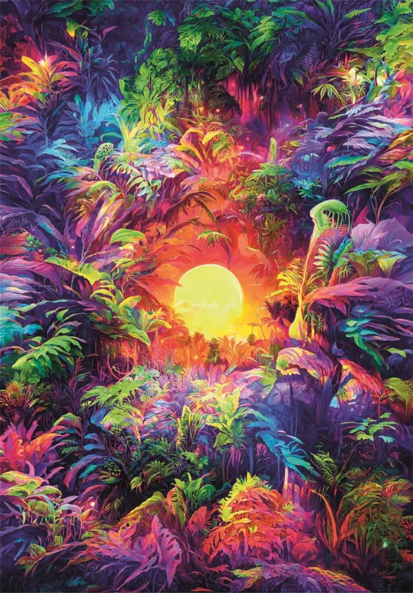 Colour Psychedelic Jungle 500-bitars kompakt pussel Clementoni