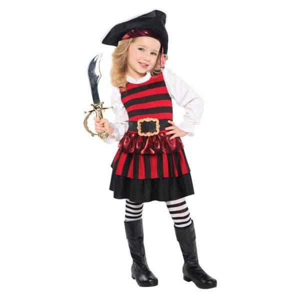 Pirate Little Lass barnkostym 4-6 år