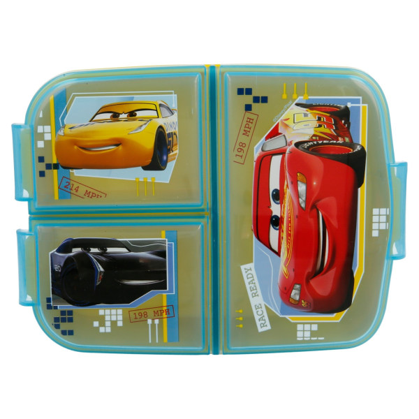 Matlåda Lunchbox Disney Bilar 3-fack Blå
