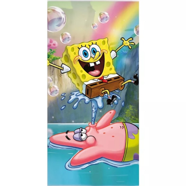Badhandduk Svampbob Fyrkant 70x140cm 100% Bomull