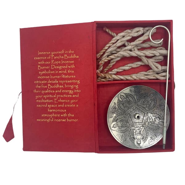 Set med Rökelserep och Silverpläterad Hållare - Pancha Buddha