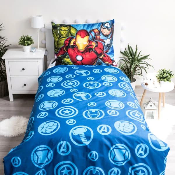 Avengers Brands påslakanset / bäddset, 140x200 cm, 70x90 cm, bomull