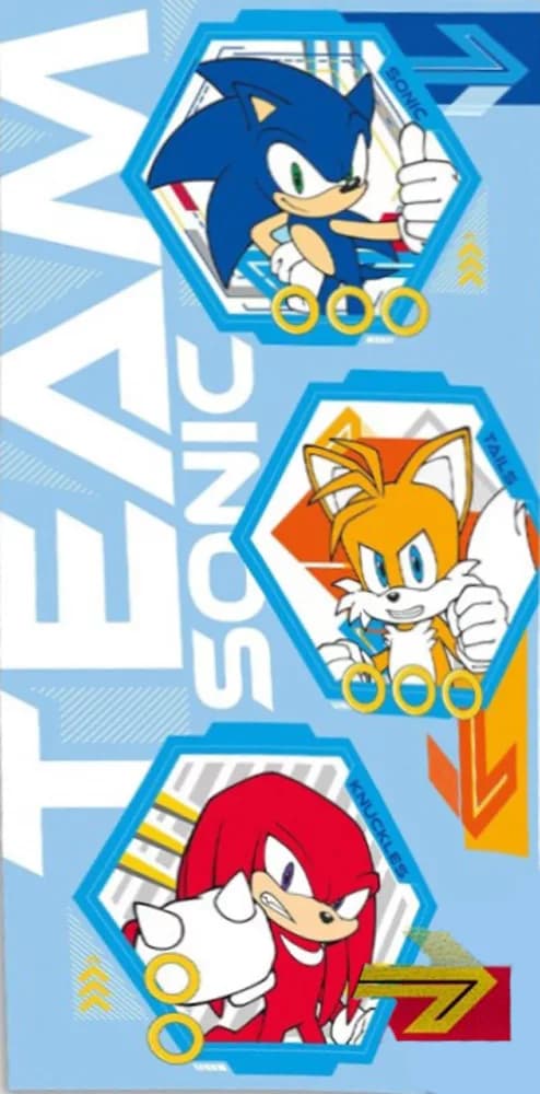 Badhandduk Sonic Team Sonic 70x140 cm 100% bomull