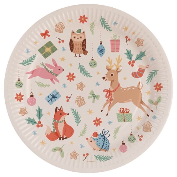 Jul Vinter Skogs Papperstallrikar, 8-pack, 23 cm