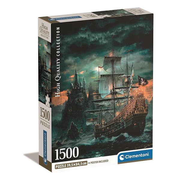 Pirate Haunted Seas skepp 1500 bitars kompakt pussel Clementoni