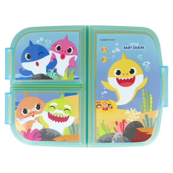 Matlåda Lunchbox Baby Shark 3-fack Blå
