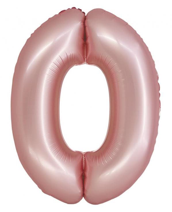 Siffra 0 Folieballong Rosa 76 cm