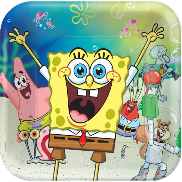 SpongeBob pappersassietter 8-pack 23 cm