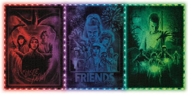 Stranger Things Upside Down pussel med 520 bitar och LED-ram från Clementoni