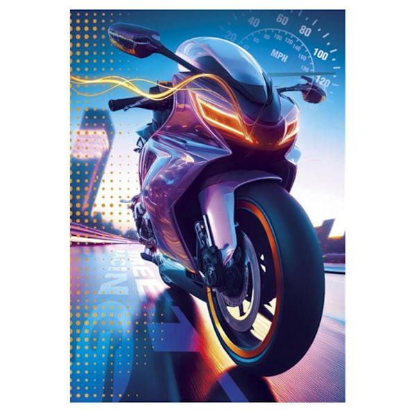 Motorcykel A4 elastisk mapp