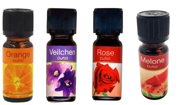 4 st Doftoljor Apelsin,Viol,Ros,Melon