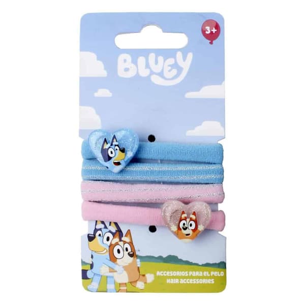 Bluey hjärtformade hårsnoddar 4-pack