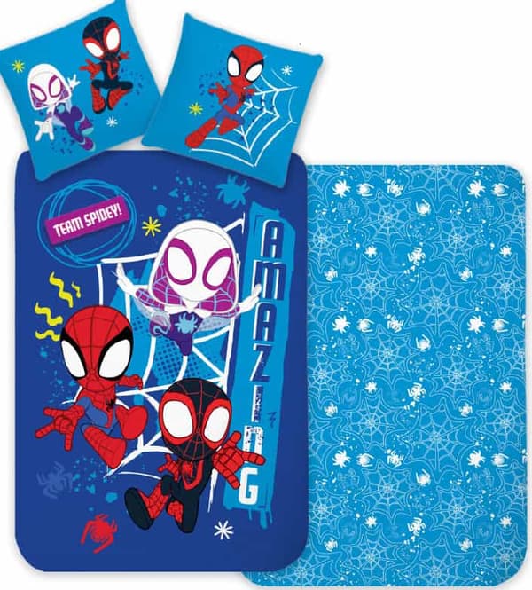 Spindelmannen Team Spidey påslakan 140×200 cm, 70×90 cm