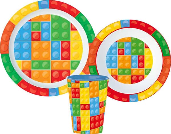 Bricks Lego-mönstrad servis i mikroplast