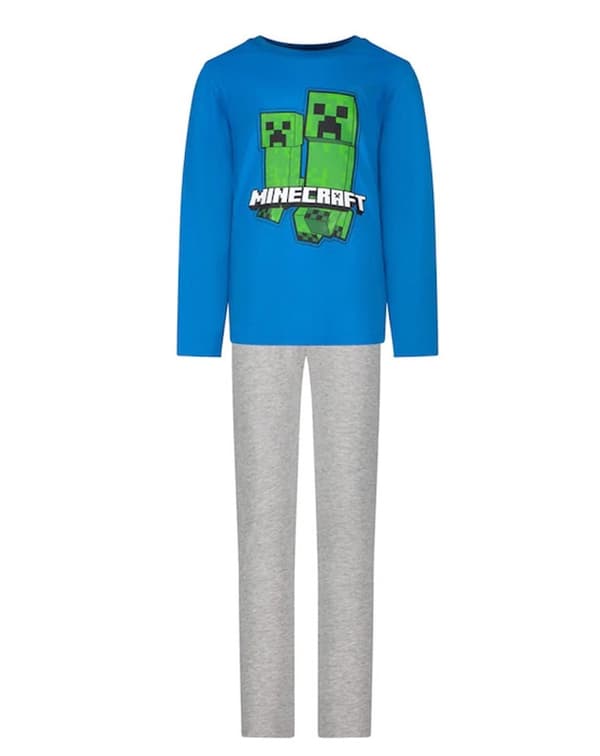 Minecraft TNT Blue barnpyjamas lång 8 år / 128 cm