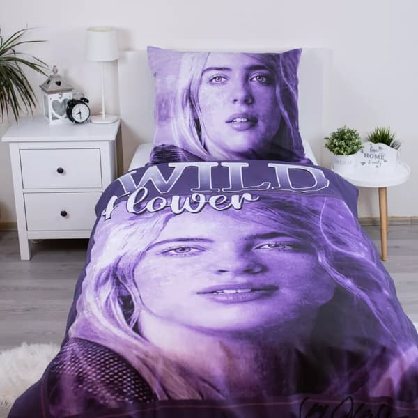 Billie Eilish Wild Flower påslakanset / bäddset 140×200 cm, 70×90 cm, bomull