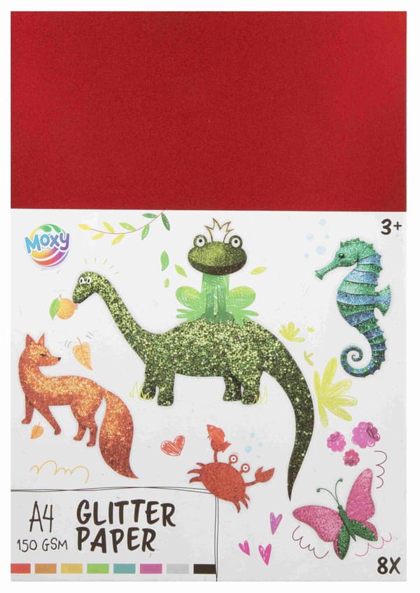 Colour Moxy glitter kreativt pappersset 8 ark