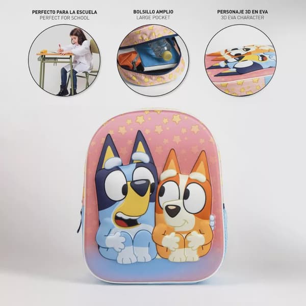 Bluey Stjärnor 3D Ryggsäck, väska 31 cm