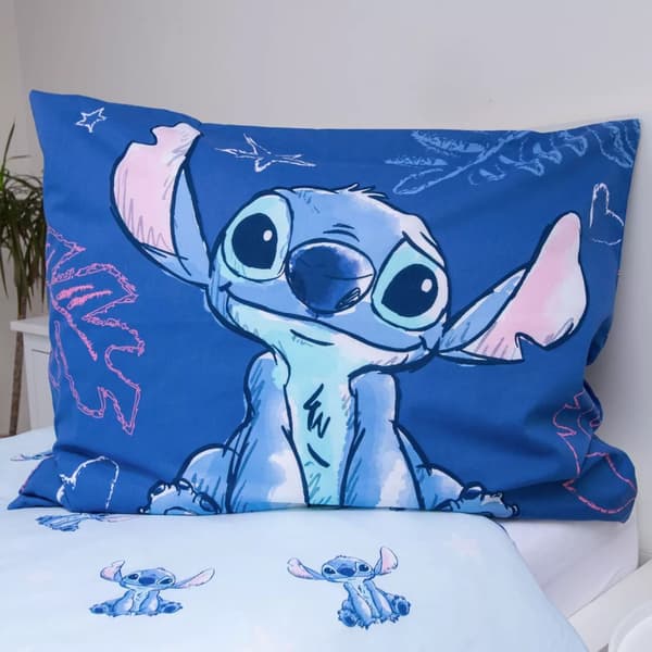 Disney Lilo & Stitch Aloha blå påslakanset / bäddset, 140×200 cm, 70×90 cm, bomull