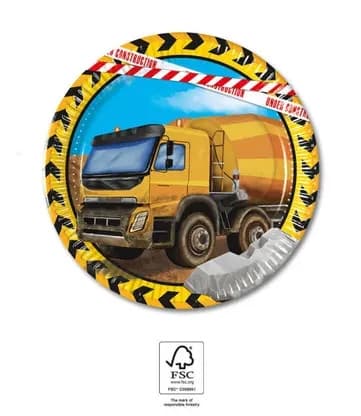 Construction 8-delars pappersfat set 20 cm FSC