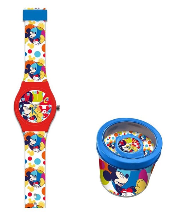 Disney Mickey analog klocka i metallask