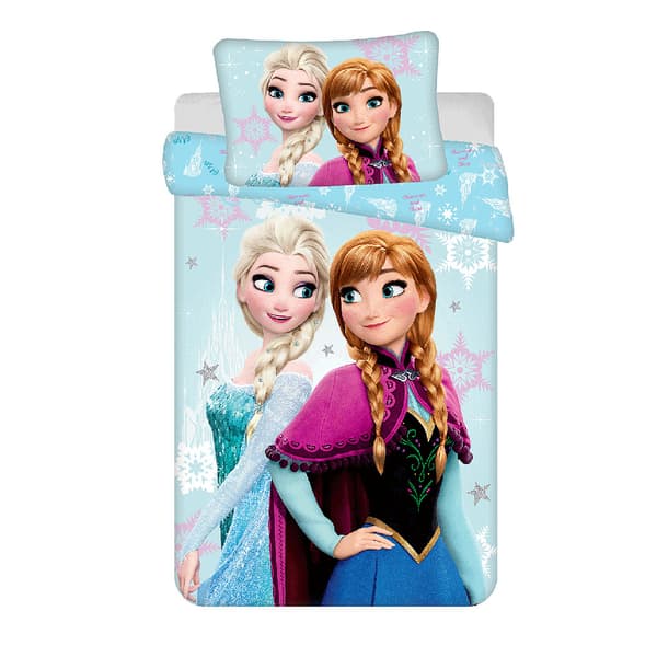 Disney Frozen barnbäddset ljusblå 100×135 cm, 40×60 cm